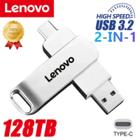 Lenovo Original 128TB Pen Drive USB Memory USB Flash Drives 2TB 1TB 16TB TYPE C High Speed Usb3.0 Waterproof Pendrive U Disk New