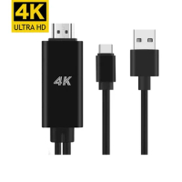 Type c to Hdmi 4k 30Hz USB C to HDMI Connecting TV with USB Powered Mobile Phone Screen Synchronizing Cable