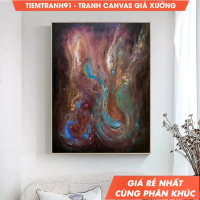 Tranh treo tường, Green Abstract Painting Blue Abstract Painting Original Abstract Painting Purple A