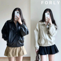 Áo Khoác Da Nữ Form Rộng Boxy 1 Lớp Forly Offical T080