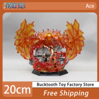 20cm One Piece Ace Figure GK Portgas D Ace LX Whitebeard's Will Anime Figures PVC Statue Model Collection Toys Decoration Gifts