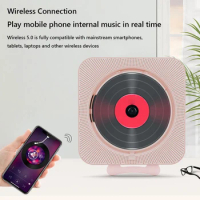 Portable CD Music Player Wall Mounted Bluetooth-compatible 5.1 Stereo Speaker Music Player Stereo Speaker CD Player with Bracket