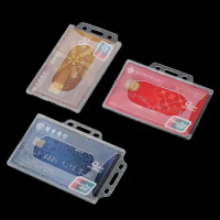 3Pcs Acrylic Plastic Card Cover Case Bank Business Work Card Holder Protector Multi-use Design Hard Credit ID Card Badge Bag