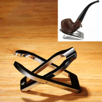 1 piece stainless steel metal pipe holder tobacco pipe tool accessories one location foldable pipe holder weight 63.5g silver