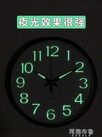掛鐘 夜光掛鐘客廳靜音鐘錶家用現代簡約大氣創意掛錶時鐘掛墻石英鐘 快速出貨