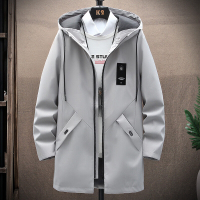 Hanlu Áo Khoác Nam Áo Khoác Trench Coat Có Mũ Phong Cách Hàn Quốc Áo Khoác Trench Coat Thường Ngày D