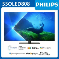 【送BRUNO電烤盤】飛利浦 55吋4K OLED Google TV液晶顯示器 55OLED808 *送基本安裝