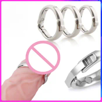 Metal Cock Ring Glans Ring Adjustable 4 Size Sheath Compound Male Circumcision Rings Magnets Penis Ring Toys for Adults 18 Sex