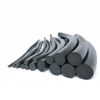 Round Spon Cord Black Foam Epdm Rubber Gasket Trim Seal