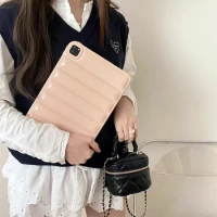 For iPad Pro 11 Case Cute Cream Jacket Puffer Sqaure Cover for iPad 10 10.9 2022 Air 5 4 Mini 2 3 4 5 10.5 10.2 9.7 9 Generation
