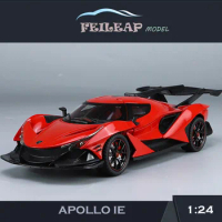 Diecast Apollo IE Supercar Model 1/24 Simulation Collective Miniature Voiture With Sound Light Metal Car Toy Gift Boy Birthday