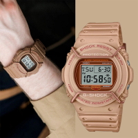 【CASIO 卡西歐】G-SHOCK 大地色系啞光金屬電子錶(DW-5700PT-5)