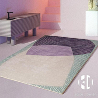 創意撞色設計北歐長毛絨客廳地毯茶幾墊臥室書房床邊毯【聚物優品】