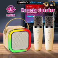 【COD】Jovitech 2in1 Karaoke Set Mini Speaker S51 (K12) Portable Dual Mic RGB KTV Suara Bass Tahan Lam