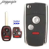 Jingyuqin 5pcs Modified Flip Remote Car Key Case Shell For Honda Accord CIVIC STREAM 2006 2007 2008 2009 2010 2011