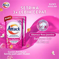 Attack Plus Softener Deterjen Cair Semua Jenis Mesin Cuci 750ml [2 Pcs] - Sabun Cuci Baju Liquid