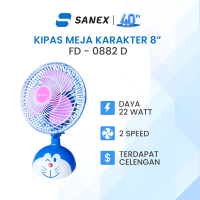 SANEX Kipas Angin Meja Karakter Kucing Biru 8 Inch FD-0882 D