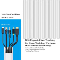 4.72"X3.15"PVC Trunking Cable Raceway Wall Floor Cord Cover Cable Concealer Cable Management Wire Hider Kit Organizer Channel
