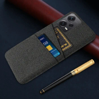 For Redmi Note 12 Pro 5G Case Luxury Fabric Dual Card Cover For Redmi Note12 Pro Note 12pro 5G 6.67" Phone Case Funda Coque Capa