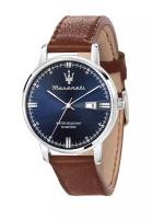 Maserati 父親節禮物【2年保養】 Maserati Eleganza 42mm 男士棕色皮革石英手錶 R8851130003