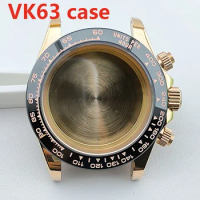 VK63 Case Rose Gold Plating Chronograph Dial Hands Watch Parts for Seiko Daytona VK63 Movement Watch Accessories Repair Tools