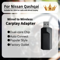 Mini Apple Carplay Adapter Car OEM Wired Car Play To Wireless Carplay Smart AI Box for Nissan Qashqai USB Dongle Plug and Play