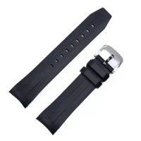 PCAVO 22mm Soft Rubber Watchband For Tissot Strap Sea star T120 Curved Diving Silicone Watch Band T120417A Men Pin Buckle