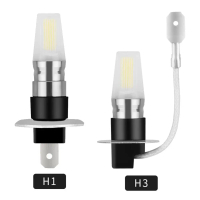 หลอดไฟ LED สปอตไลท์, H1 H3 COB, กำลังไฟสูง, โคมไฟขับรถ, 12V-24V, สีขาว, 1 ชิ้น