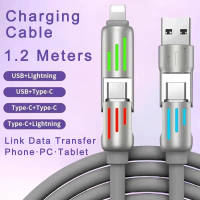 Kabel Pantas 1.2M Charging Cable Fast Charging 4 IN 1 Lightning Type-C USB Data Transfer For phone