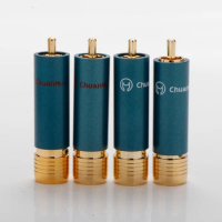 Chuanmu Gold Plated RCA Plug SelfLock no Solder Connector HIFI Cable Connector same as Ortofon