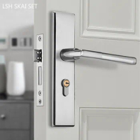 Indoor Silent Handle Lockset Stainless Steel Door Handle Anti-theft Lock Household Bathroom Door Knob with Lock and Key