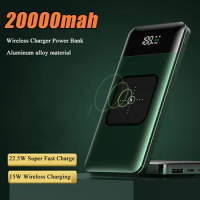 20000mAh Wireless Power Bank 15W Fast Qi Charger Powerbank for iPhone 12 Portable External Battery 22.5W Fast Charger for Xiaomi