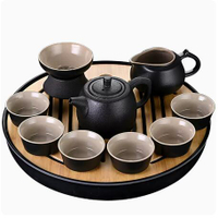 茶具套裝家用小型茶台整套功夫茶具簡易中式小套儲水幹泡茶盤 摩可美家