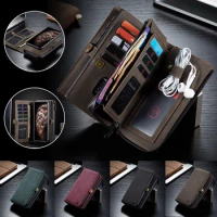 For Samsung S22 S21 S20 Ultra Plus Cases Caseme Zipper Leather Wallet Cover Fundas For Galaxy A52 A52s A72 A51 A71 Note 20 10