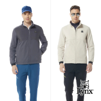 Lynx Golf 男款防潑水刷毛保暖3M反光印花設計異材質剪接造型拉鍊口袋長袖外套(二色)