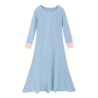 [Ramadan] Pakaian Rajut Perempuan [Warna Kontras] Lengan Gaya Arab [Burka Tradisional + Tudung] Baju