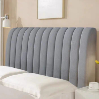 Thicken Velvet Plush Quilted Headboard Cover Soft Skin-friendly Elastic Bed Head Cover Dustproof Headboard Protector Cover