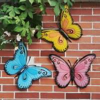 戶外花園裝飾庭院院子鐵藝蝴蝶掛件幼兒園墻面壁飾陽臺室外遮擋