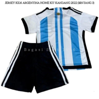 Jersey Baju Bola Setelan Negara Argent1na Kids Anak Kid Home Kit Kandang Piala Dunia Katar 2022 New 