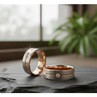 Cincin Tunangan Couple Palladium Murni Silver Elegan Gratis Ukir + Box SINGLE