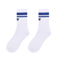 New Balance 長襪 Logo Crew Socks 白 藍 休閒襪 條紋 中筒襪 襪子 NB LAS32161BUL