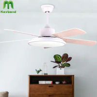 46 Inch Ceiling Fan with 80W LED Light Tri-Color Change Suspension and Surface Mounted Model for Option Reverse Function