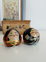 大號日本昭和 鄉土玩具  大漆金蒔繪雛人形置物擺飾