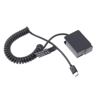 FOTGA DMW-BLC12 Dummy Battery Adapter +Type C Cable for Panasonic FZ200 FZ300 FZ1000 FZ2000 FZ2500 G5 G6 G7 G80 G81 G85 GX8 G90