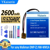 YKaiserin 2600mAh LIS1626HNPC Battery for Sony Walkman DMP-Z1 NW-WM1A NW-WM1Z MP3 Replacement Bateria + Track Code Warranty