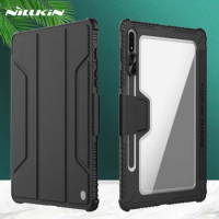 Nillkin Armor Bumper for Samsung Galaxy Tab S8 5G S8 Plus S7 FE 5G Slide Camera Cover Magnetic Pencil Holder Flip Leather Case