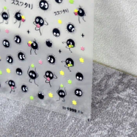 1Pcs Chibi Character Susuwatari Eggette Cute Anime Cartoon Nail Stickers Kawii Nail Art Weeb Cartoon