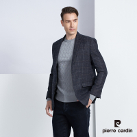 Pierre Cardin皮爾卡登 男款 時尚暗格紋休閒西裝/獵裝外套-深藍色(5225572-37)