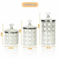 Toples Plastik Akrilik Berlian Putih / Toples Camilan Kedap Udara Motif Silver / Toples Estetik Puti