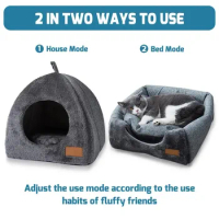 Triangle Cave Burrow Pets Sleeping For Warm House Igloo Bed Cat Cuddler Bag Puppy Nest